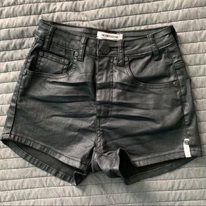 One Teaspoon Waxed/Faux Leather Shorts OneTeaspoon